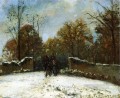 entering the forest of marly snow effect Camille Pissarro